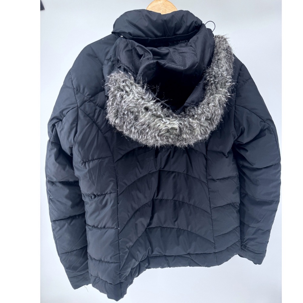 Columbia Women's XL Black Down Puffer Jacket Detachable Faux Fur Hood